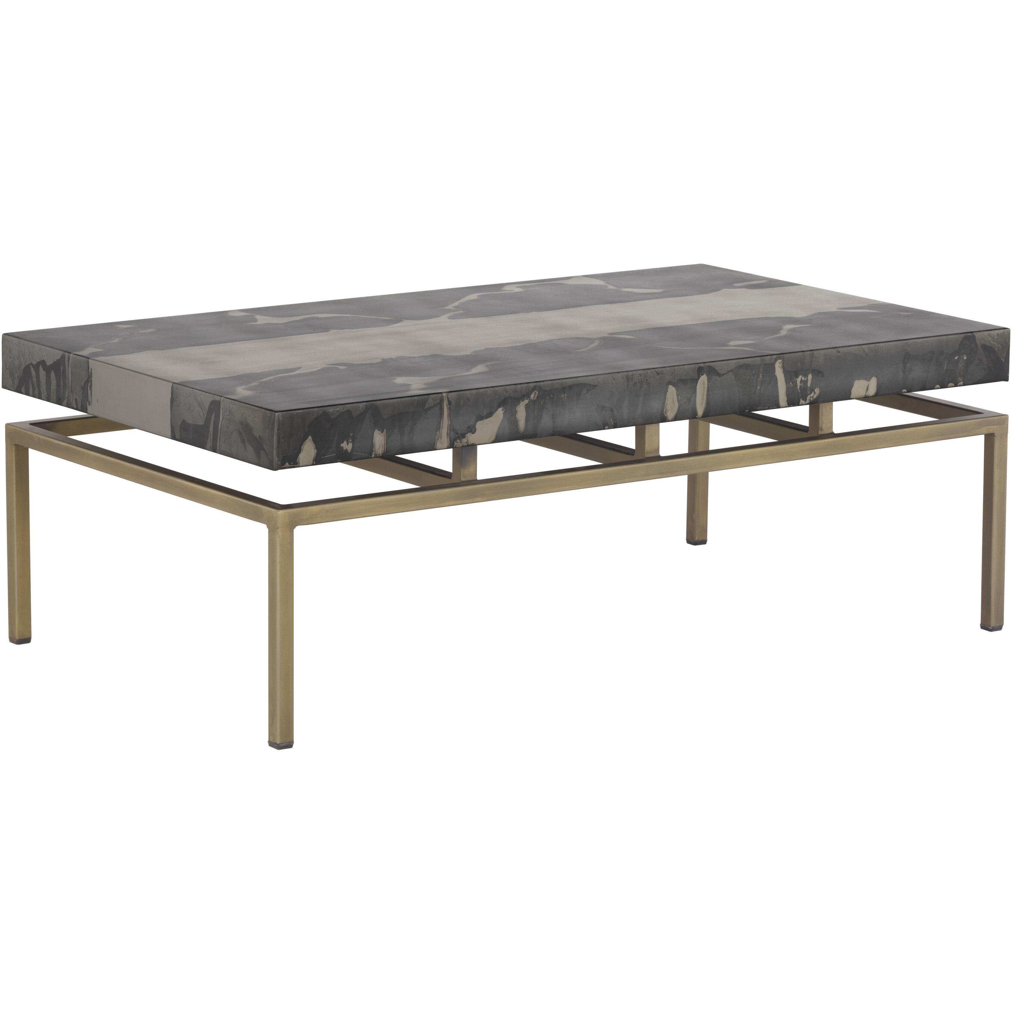 Toreno 48 X 28 inch Antique Brass Coffee Table